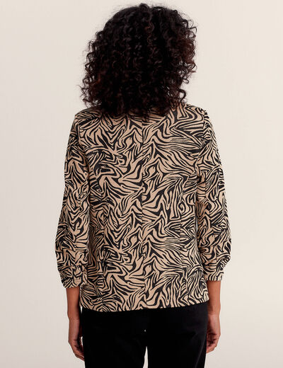 Veste droite manches 3/4 noir femme