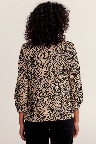 Veste droite manches 3/4 noir femme