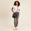 Jean ajusté taille standard 7/8ème gris femme