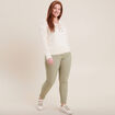 Pantalon léger taille standard 7/8ème vert clair femme
