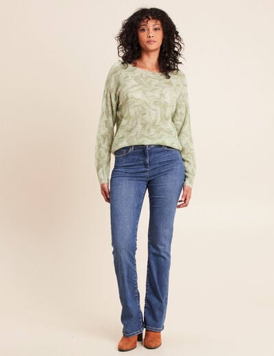 Pull col bateau manches longues gris femme