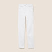 Jean coupe ajust&eacute;e long blanc femme