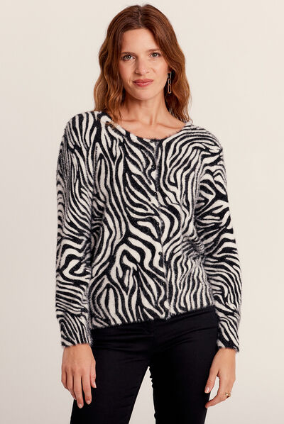 Gilet manches longues noir femme