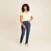 Jean coupe ajust&eacute;e long denim brut femme