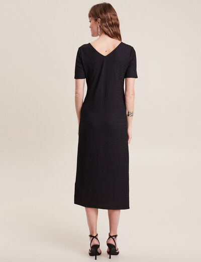 Robe midi moulante noir femme