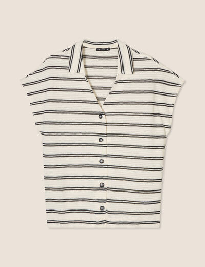 Blouse manches courtes blanc femme