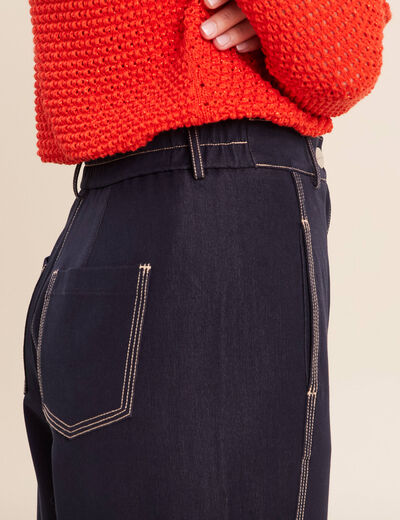 Pantalon coupe barrel denim brut femme