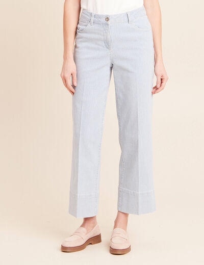 Jean coupe large 7/8&egrave;me bleu femme