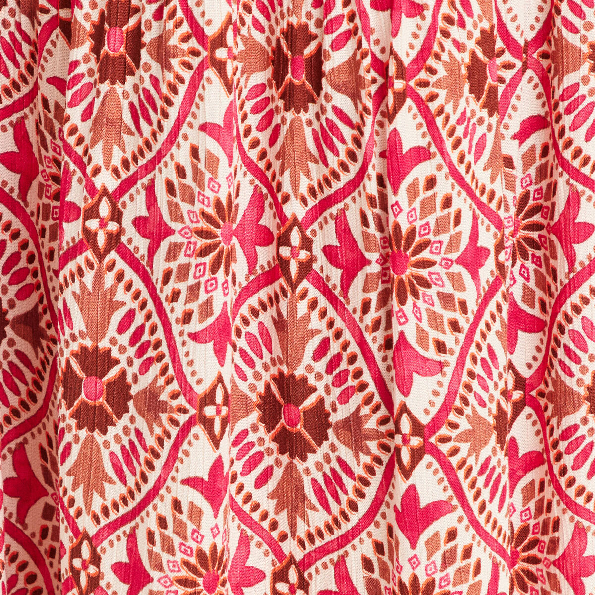 Jupe midi droite fluide rose femme