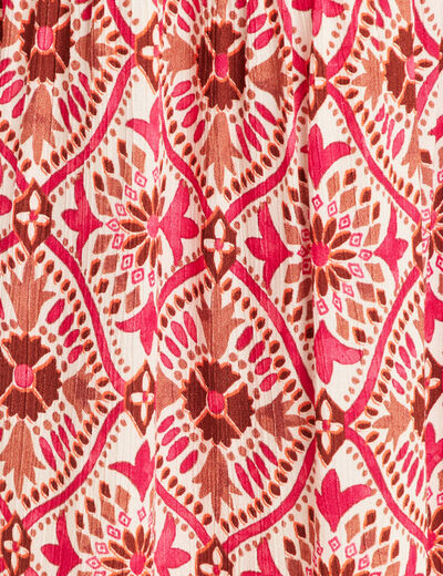 Jupe midi droite fluide rose femme