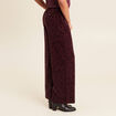 Pantalon large velours marron foncé femme