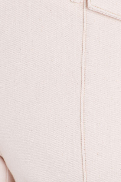Pantalon ajusté avec rabats ivoire femme