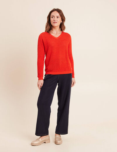 Pantalon coupe barrel denim brut femme