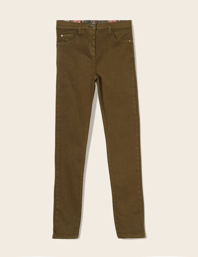 Jean magique L'Unique coupe ajust&eacute;e vert kaki femme
