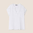 Blouse fluide manches courtes gris fonc&eacute; femme