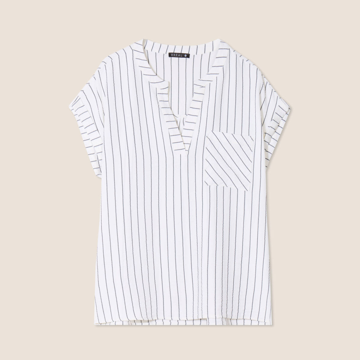 Blouse fluide manches courtes gris fonc&eacute; femme