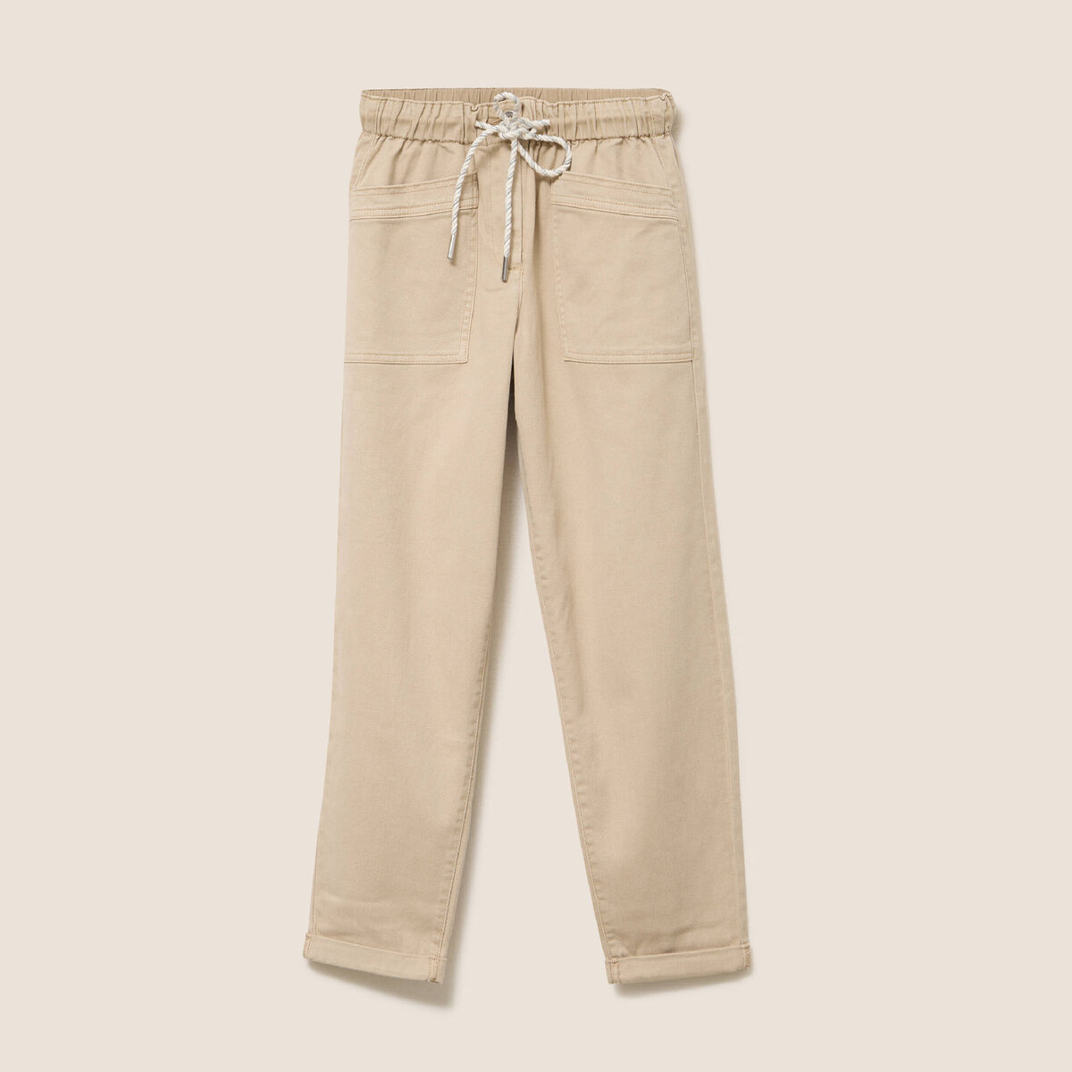 Jean coupe mom 7/8&egrave;me denim beige femme