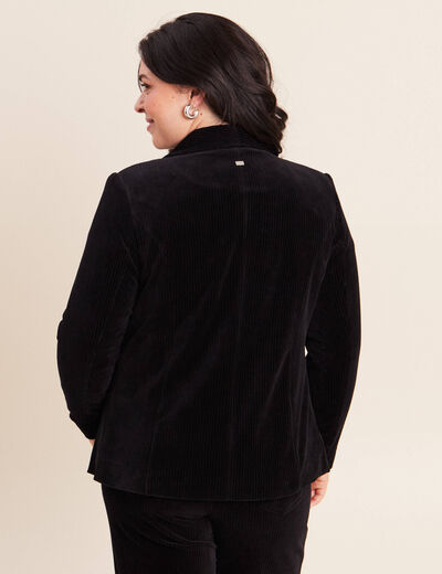 Veste tailleur velours noir femme