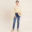 Pull confectionné en France jaune pastel femme