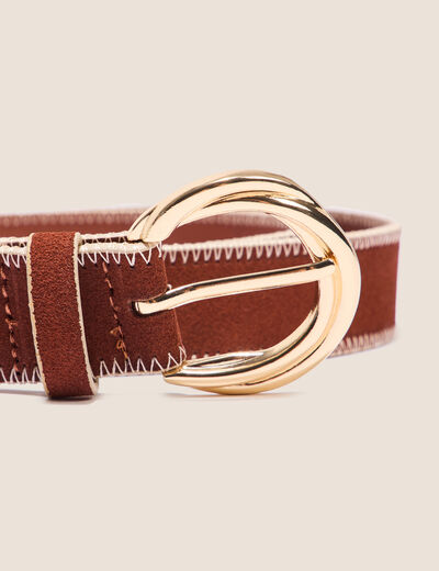Ceinture suédine vieux rose femme