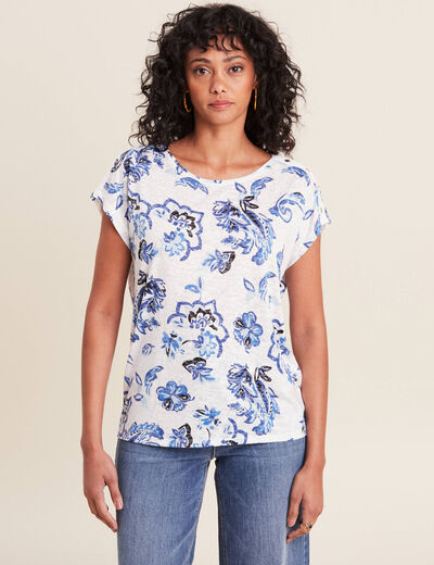T-shirt manches courtes ecru femme