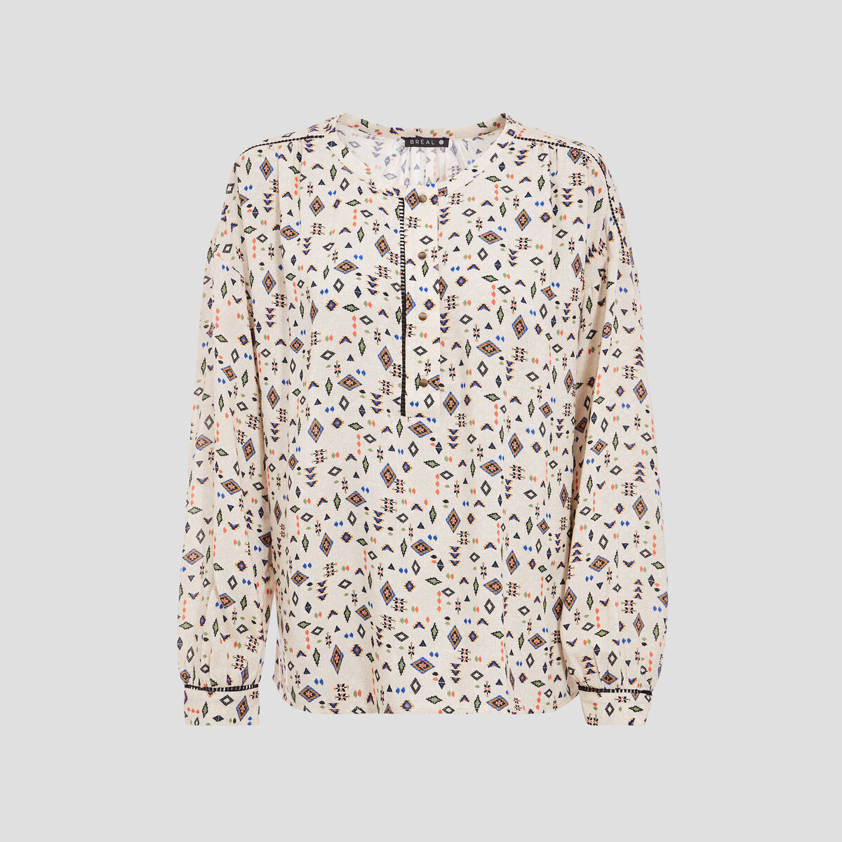 Blouse manches longues beige femme