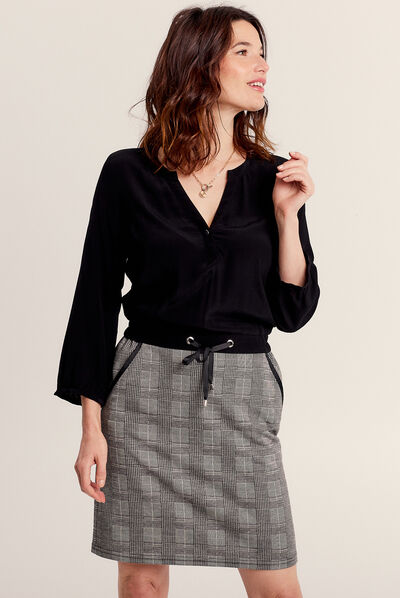 Robe droite effet 2-en-1 gris femme