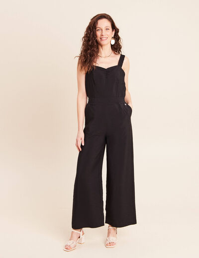 Combinaison r&eacute;versible col c&oelig;ur noir femme