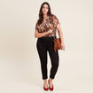 Jean ajusté taille standard 7/8ème noir femme