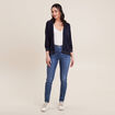 Gilet manches 3/4 bleu marine femme