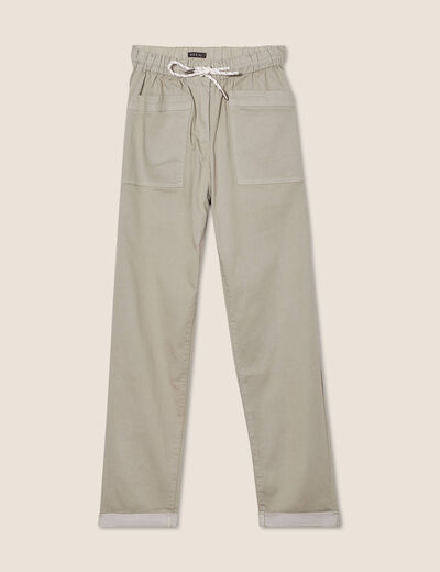 Pantalon coupe mom 7/8&egrave;me vert clair femme
