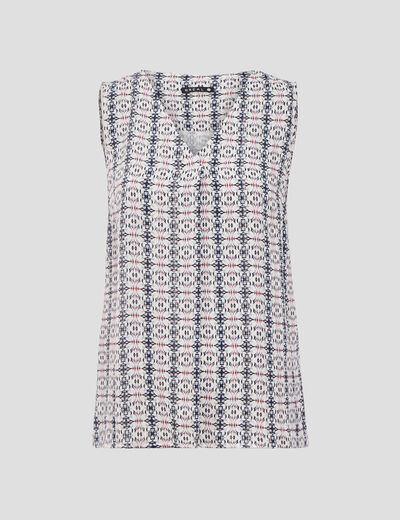Blouse sans manches ecru femme