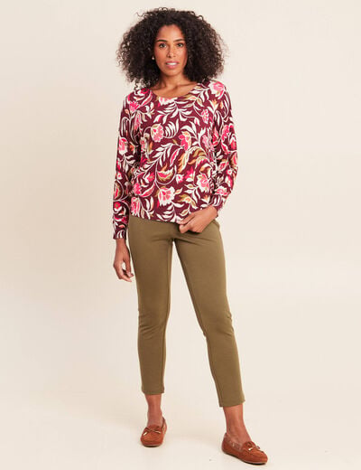 Pull manches longues rose femme