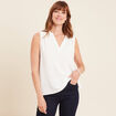 Blouse ample col en V ecru femme