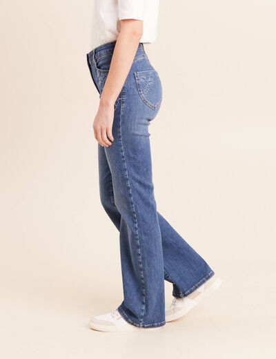 Jean magique L'Unique coupe bootcut denim stone femme