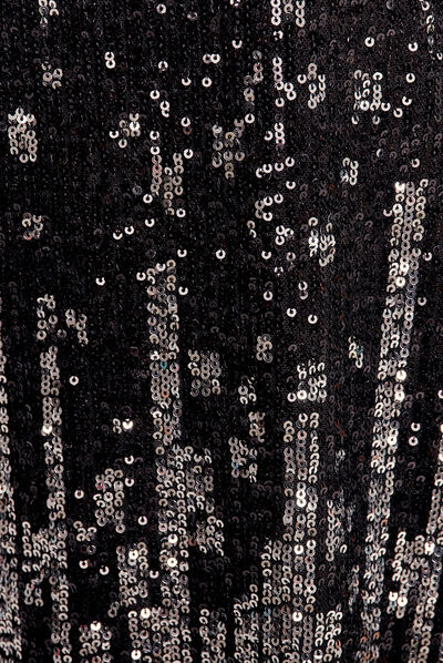 Robe évasée sequins noir femme