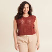 Débardeur macramé marron foncé femme