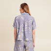 Chemise droite courte manches courtes bleu lavande femme