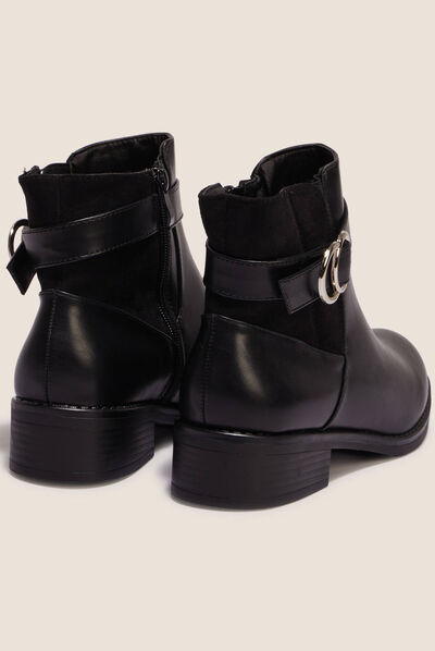Bottines chelsea à boucles noir femme