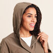 Parka &agrave; capuche doubl&eacute;e manches longues vert kaki femme