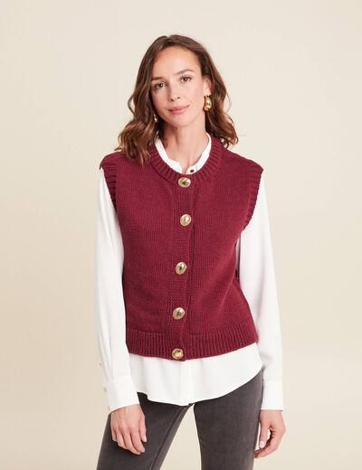 Gilet sans manches bordeaux femme