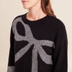 Pull col bateau manches longues noir femme