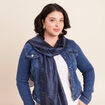 Foulard effet satin bleu marine femme