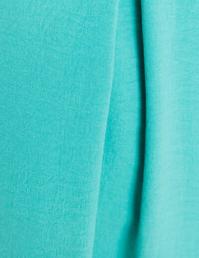 Pantalon jupe-culotte large vert turquoise femme