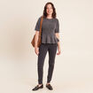Pull col rond gris clair femme