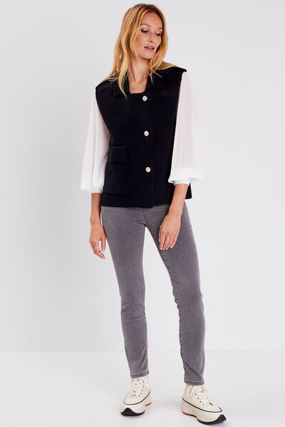 Gilet sans manches noir femme