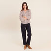 Chemise ample manches 3/4 marron femme