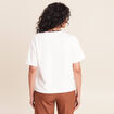 T-shirt col rond manches courtes ecru femme