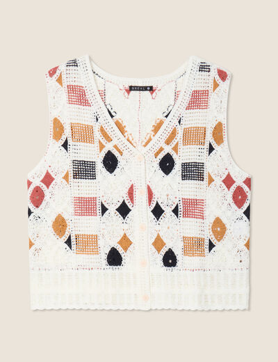 Gilet sans manches blanc femme