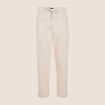 Pantalon coupe droite à coulisse ivoire femme